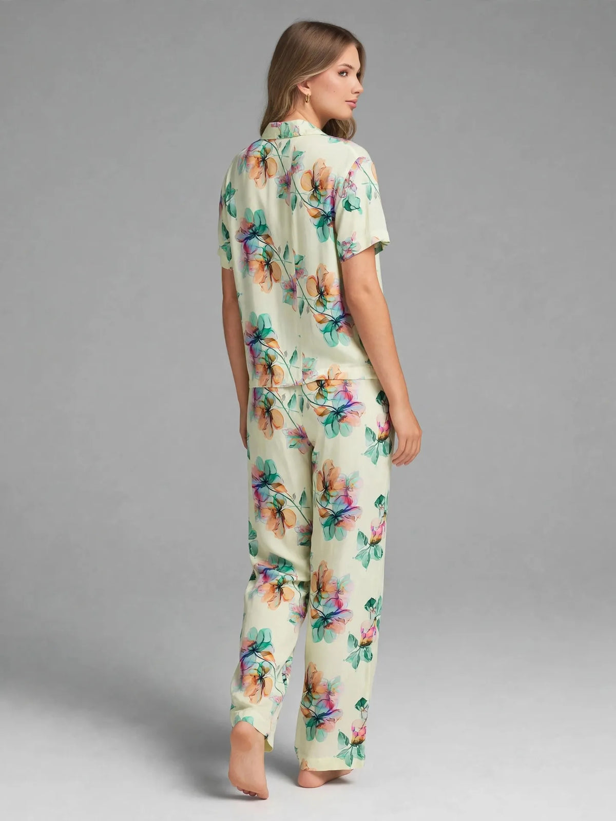 Yellow Floral Pajama Set