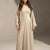 Beige Textured Back-Tie Maxi Dress