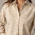 Beige Floral Embroidered Oversized Shirt