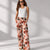 Orange Floral Wide Leg Pants