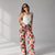Red Floral Wide Leg Pants