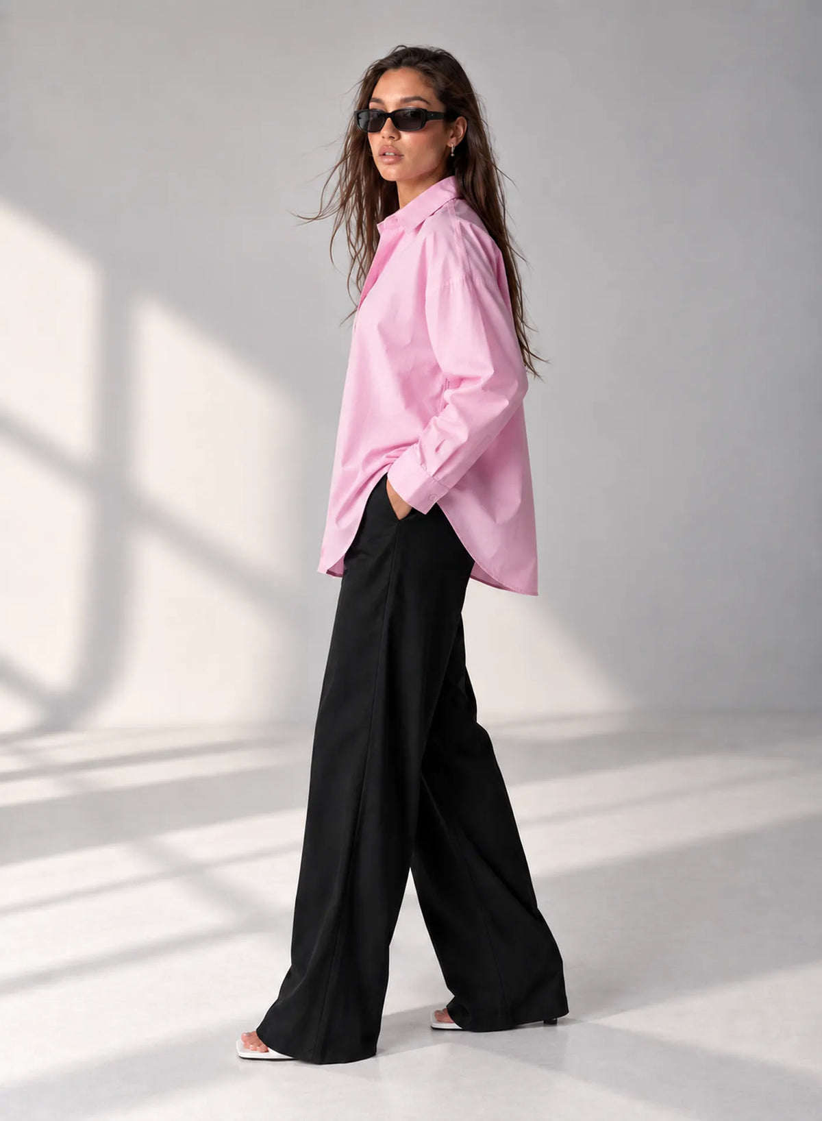 Pink Poplin Oversized Shirt