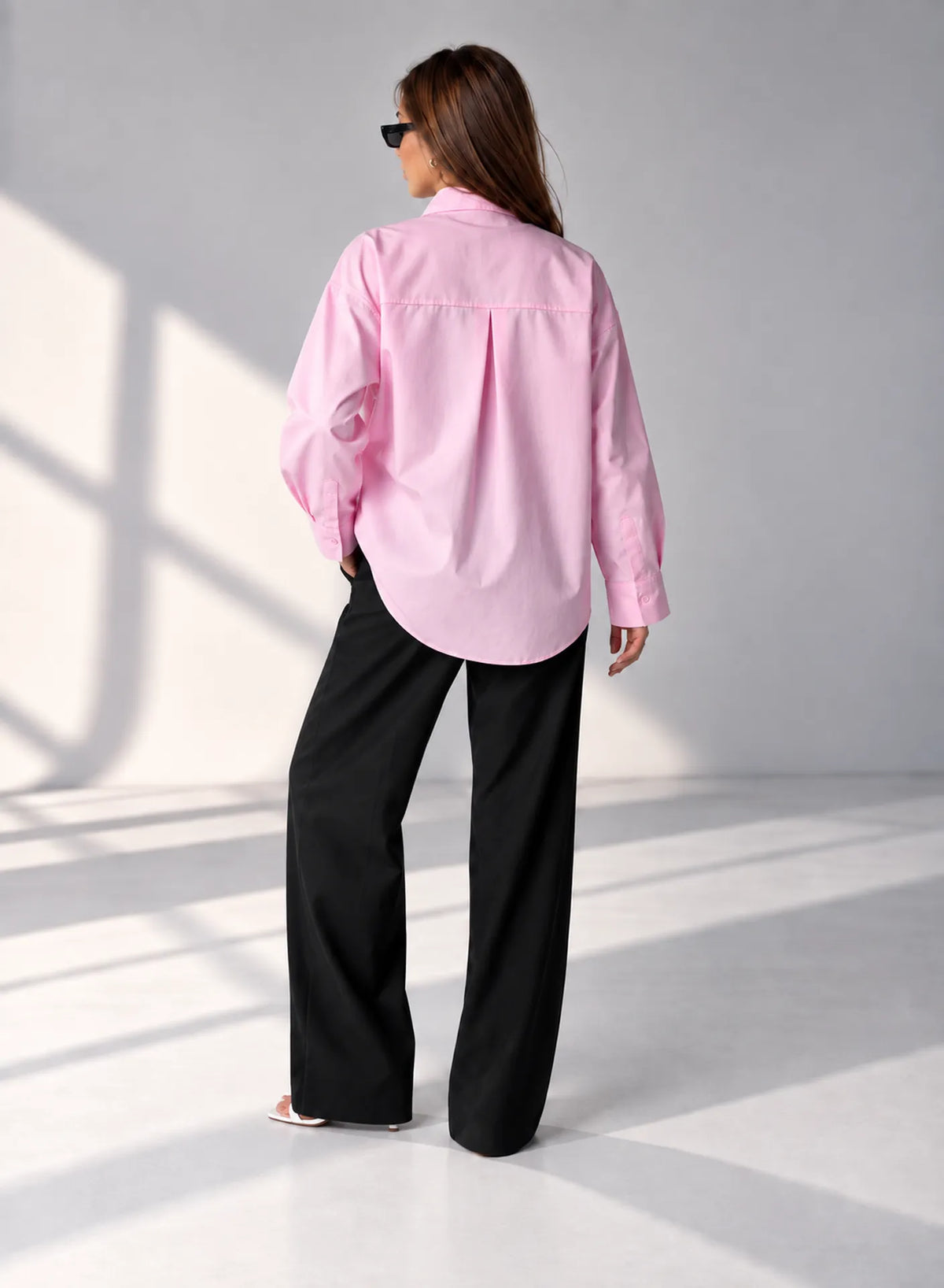 Pink Poplin Oversized Shirt