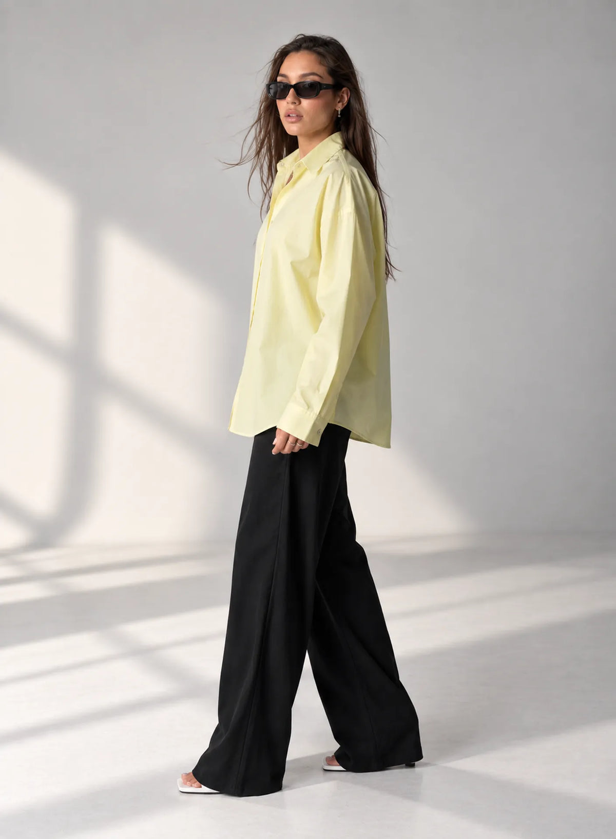 Yellow Poplin Oversized Shirt