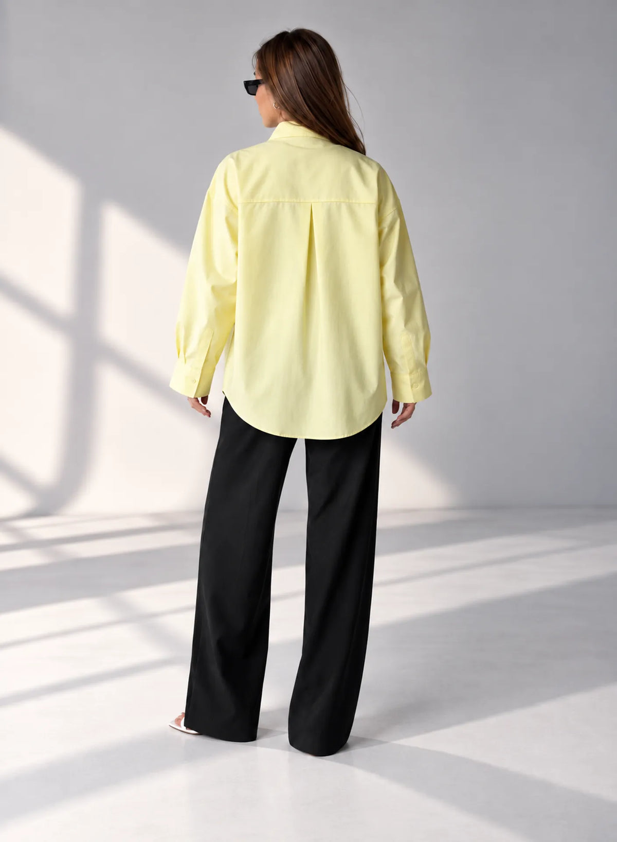 Yellow Poplin Oversized Shirt