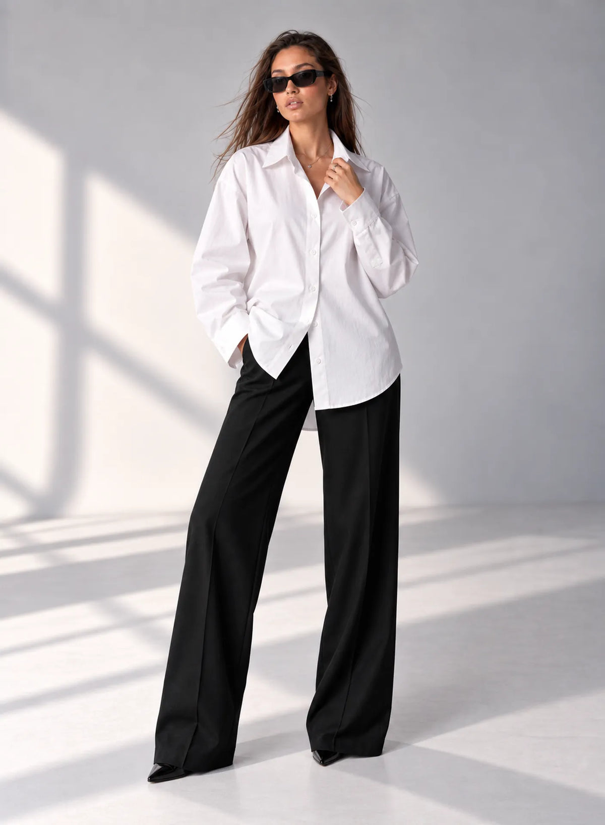 White Poplin Oversized Shirt
