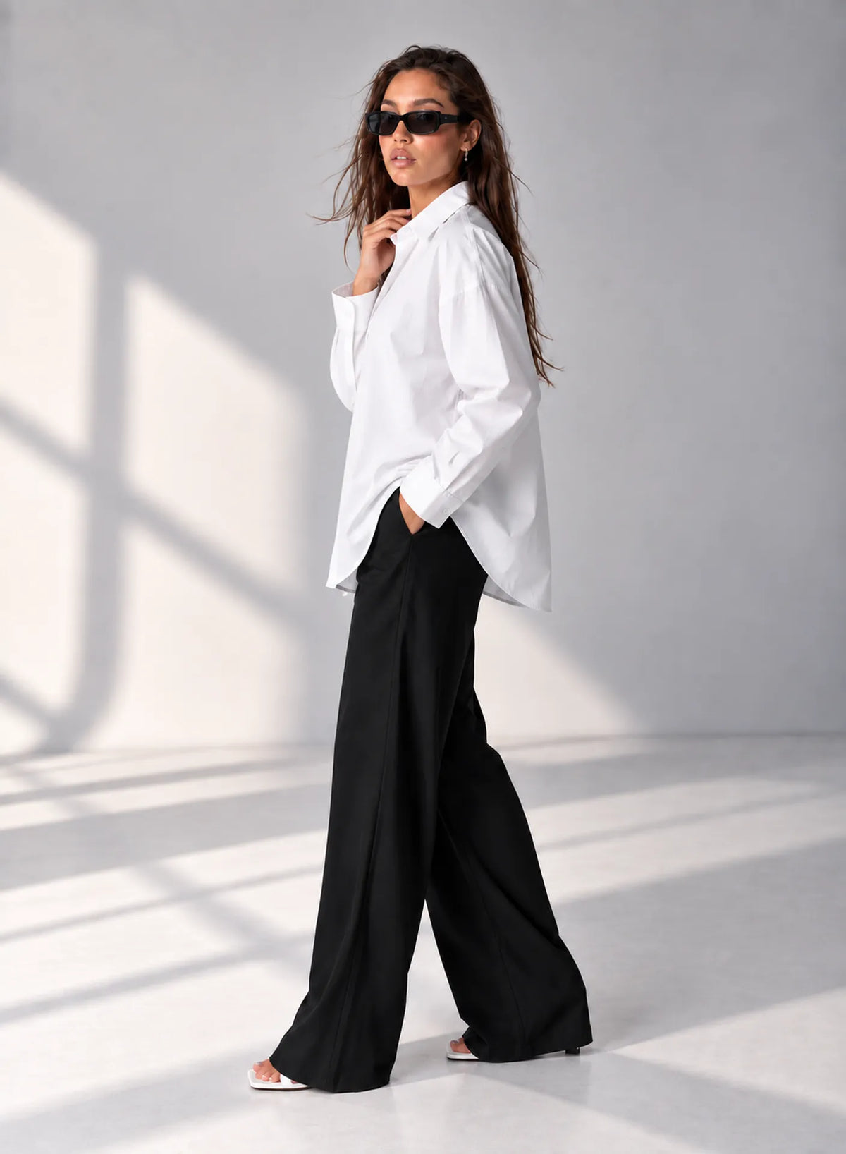 White Poplin Oversized Shirt