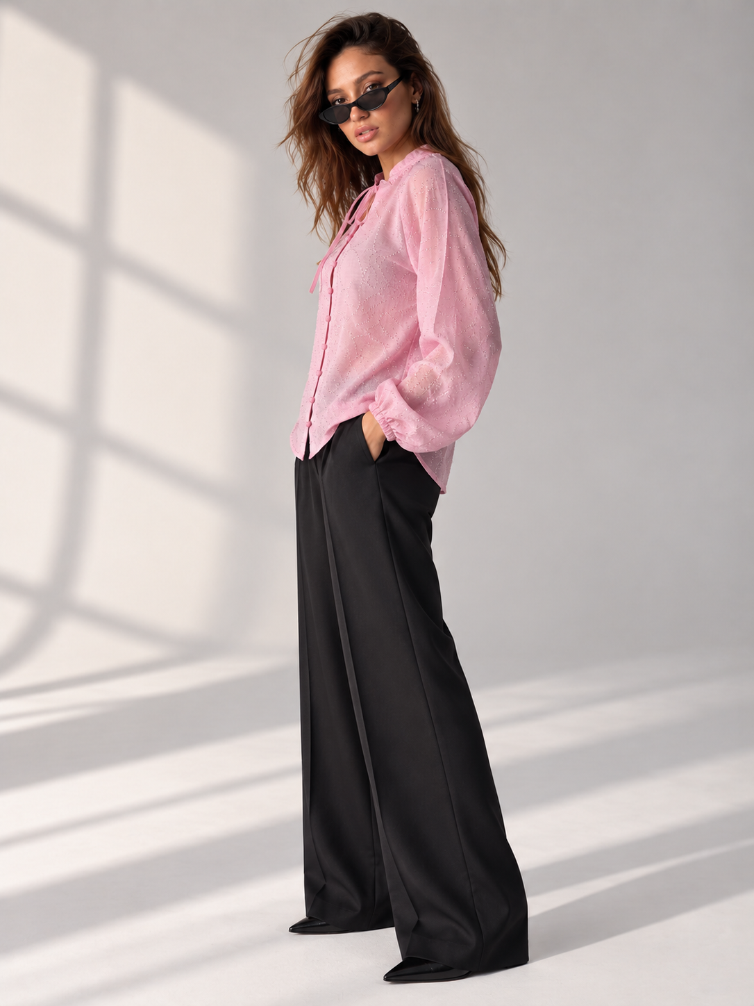 Pink Sparkle Embroidered blouse