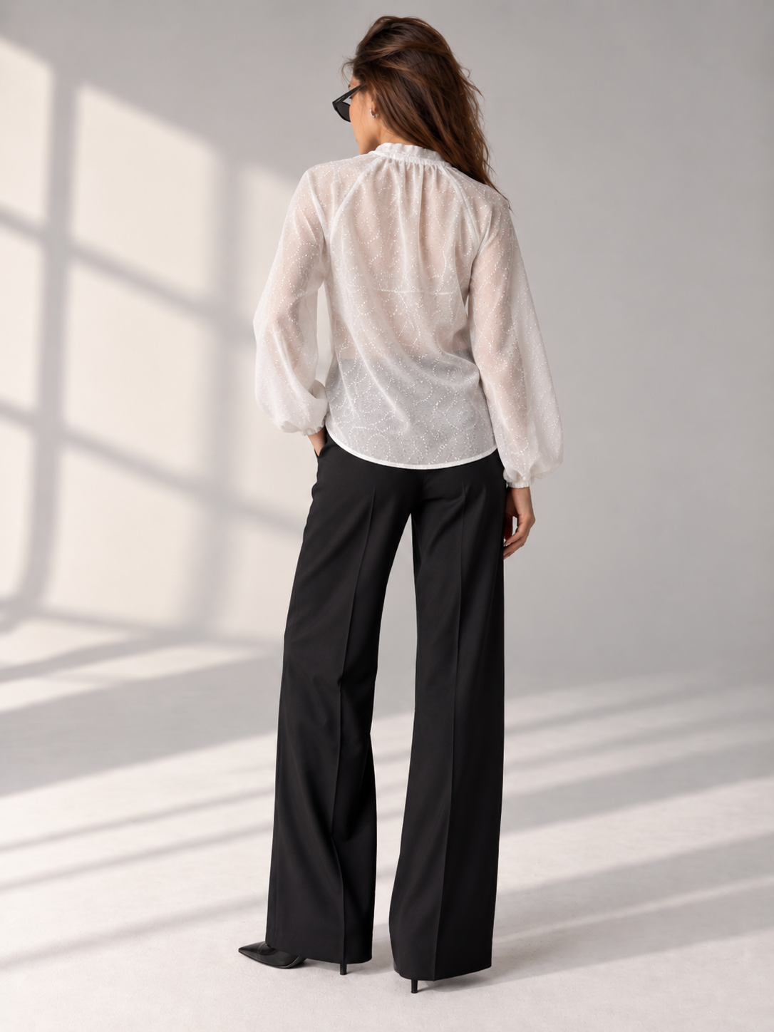 White Sparkle Embroidered blouse