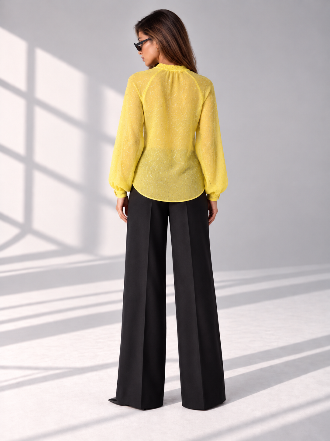 Yellow Sparkle Embroidered blouse