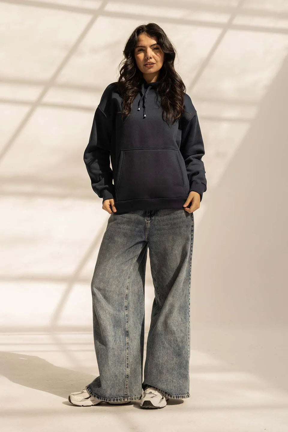 Navy Oversized Plain Hoodie