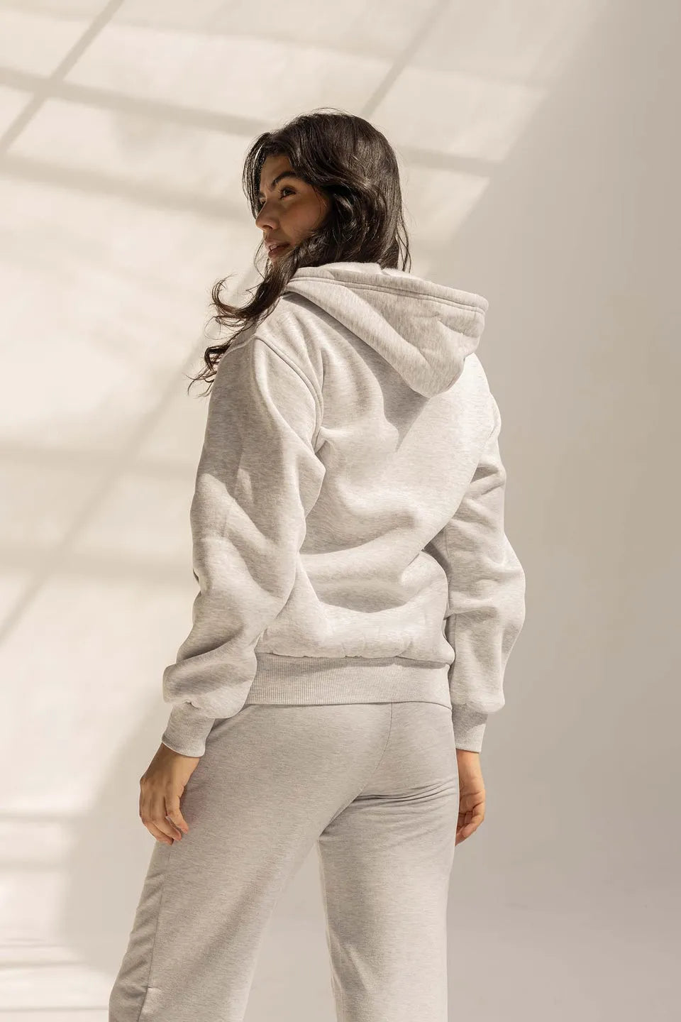 Grey Oversized Zipped Hoodie