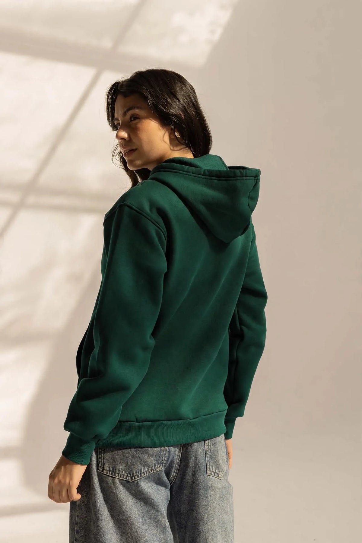 Dark Olive Oversized Zipped Hoodie
