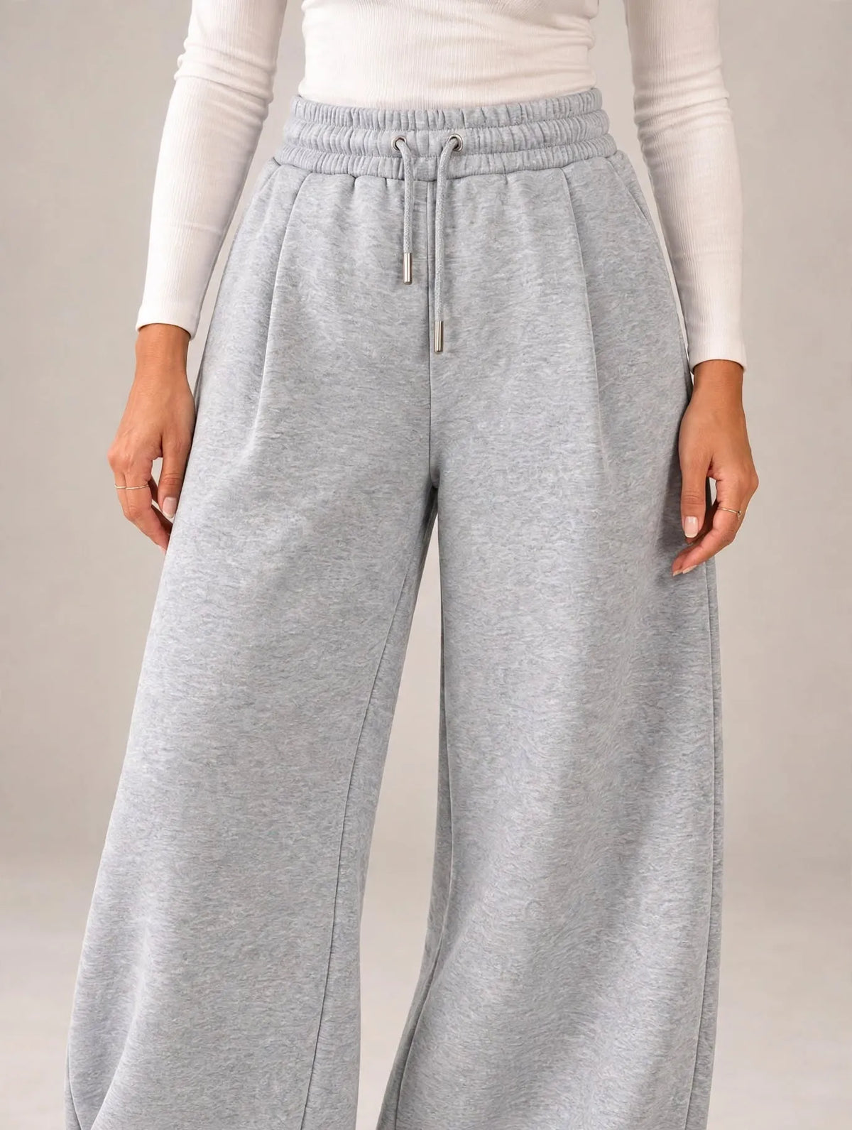 Grey Balloon-Fit Wide-Leg Sweatpants
