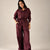 Burgundy Tie-Waist Pockets Set