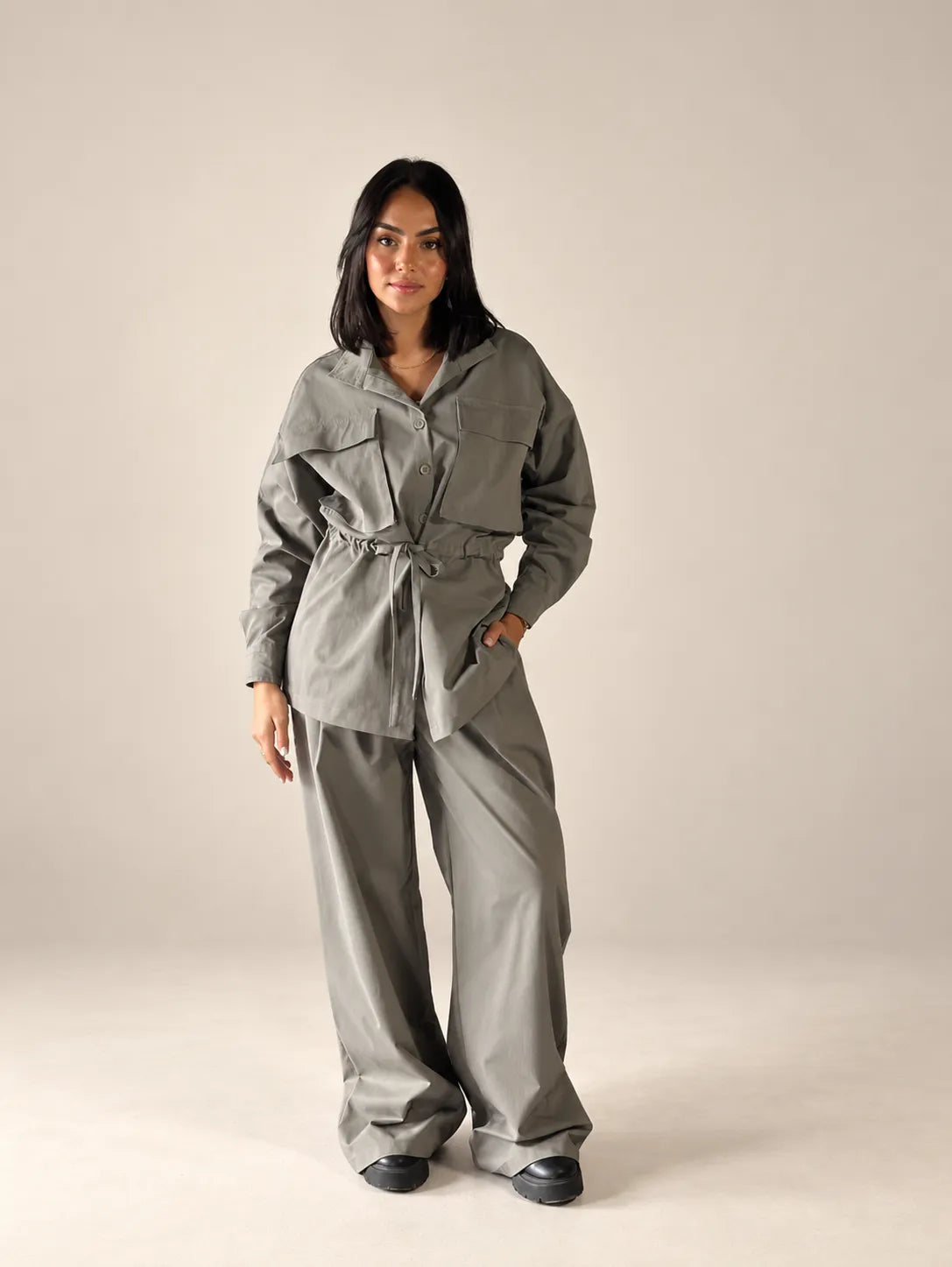 Mint Tie-Waist Pockets Set