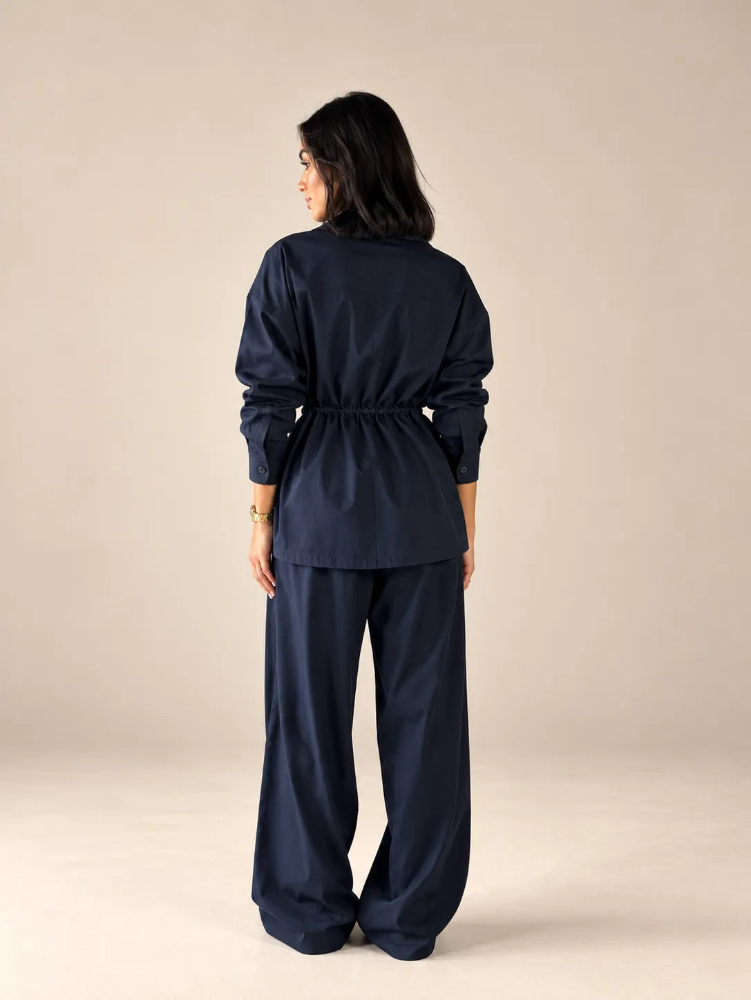 Navy Tie-Waist Pockets Set