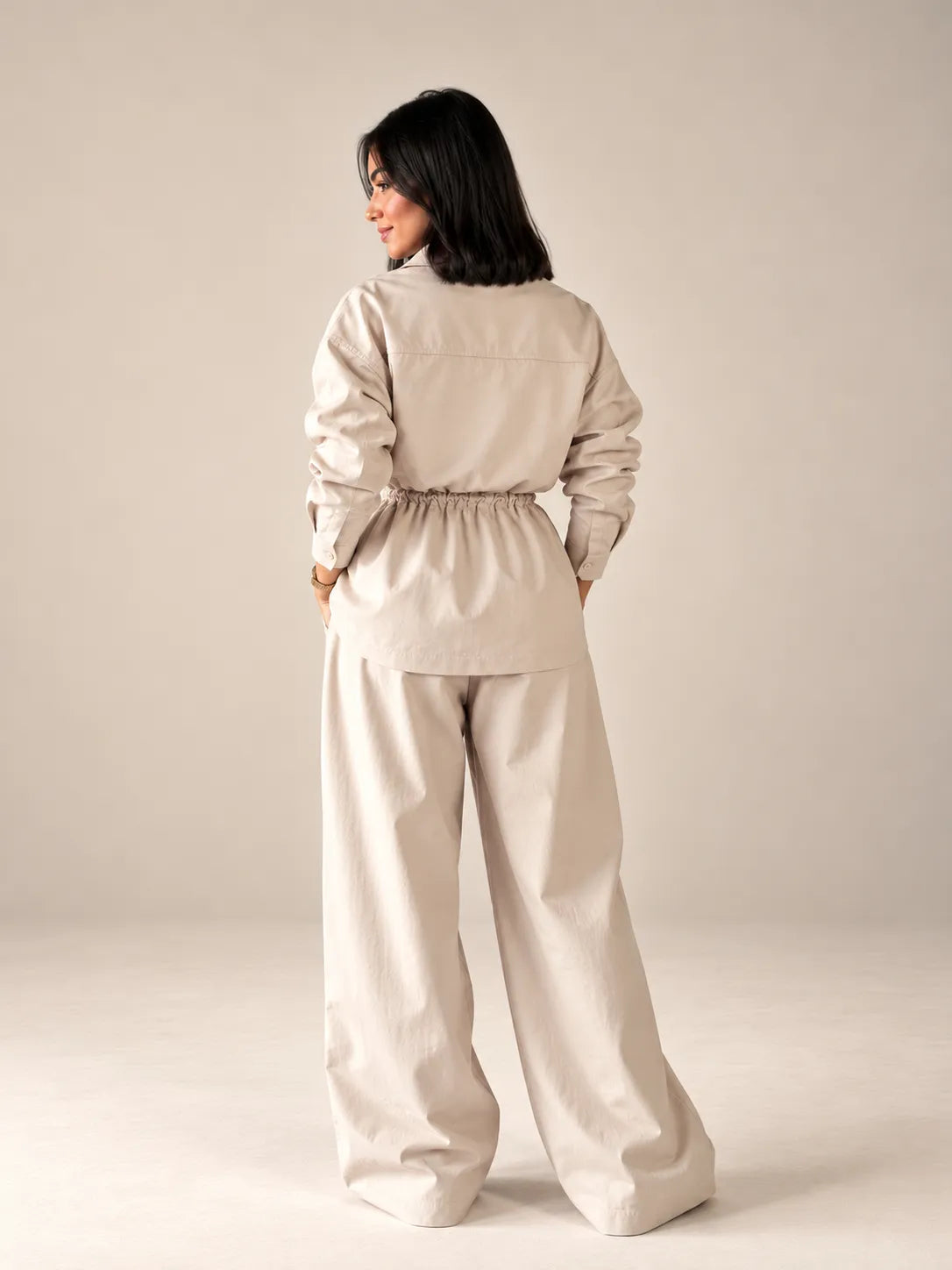 Off-White Tie-Waist Pockets Set