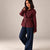 Burgundy Belted Gabardine Jacket