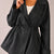 Black Checkered Drawstring Trench Jacket