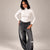 Street Style Wide-Leg Black Jeans