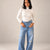 Street Style Wide-Leg Light Jeans