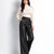 Black Faux Leather Wide-Leg Pants