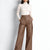 Coffee Brown Faux Leather Wide-Leg Pants
