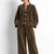 Brown Textured Velvet Japanese Set