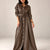 Brown Faux Leather Belted Maxi Dress