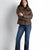 Brown Faux Leather Fur Collar Jacket