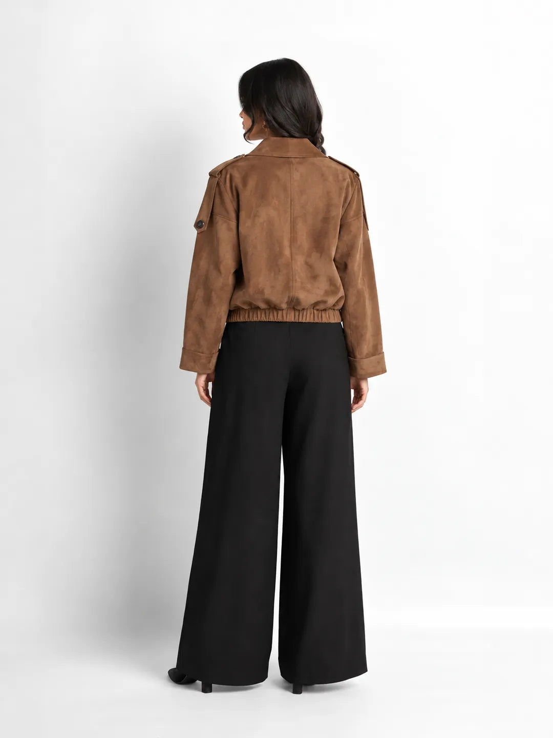 Camel Suede-Effect Jacket