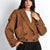 Camel Suede-Effect Jacket