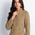 Beige Suede Military Zip-Up Jacket
