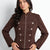 Brown Suede Military Zip-Up Jacket