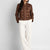 Camel Brown Suede Military Zip-Up Jacket