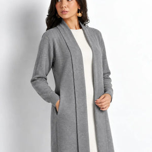 Grey Soft Knit Longline Cardigan