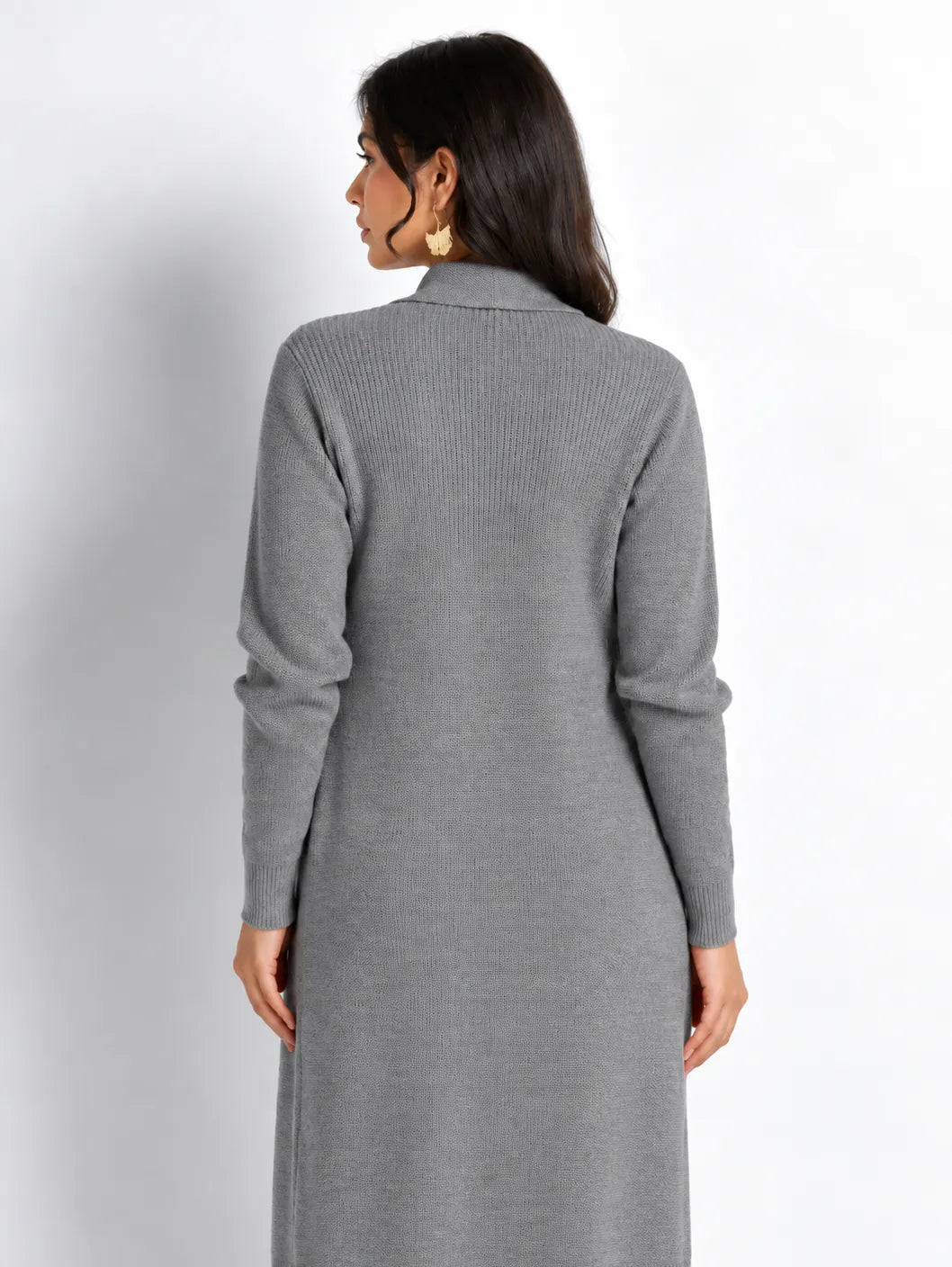 Grey Soft Knit Longline Cardigan