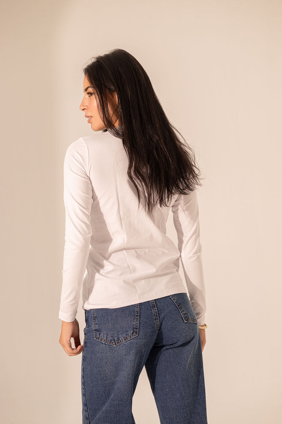 White Long Sleeves Pure Cotton Basic