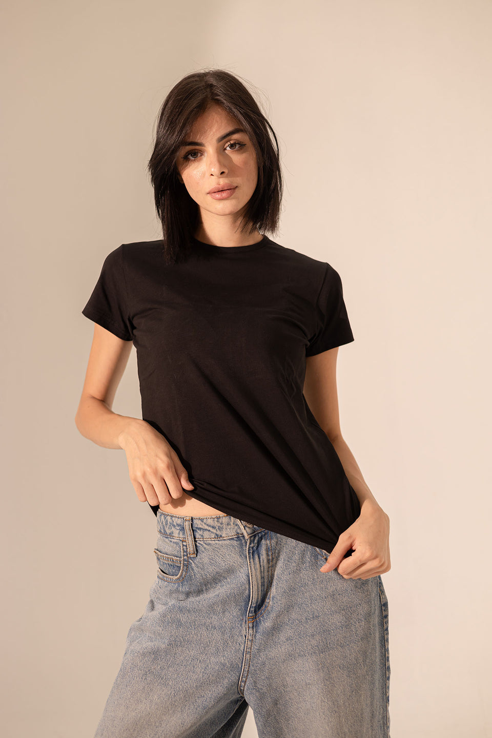 Black Pure Cotton Basic
