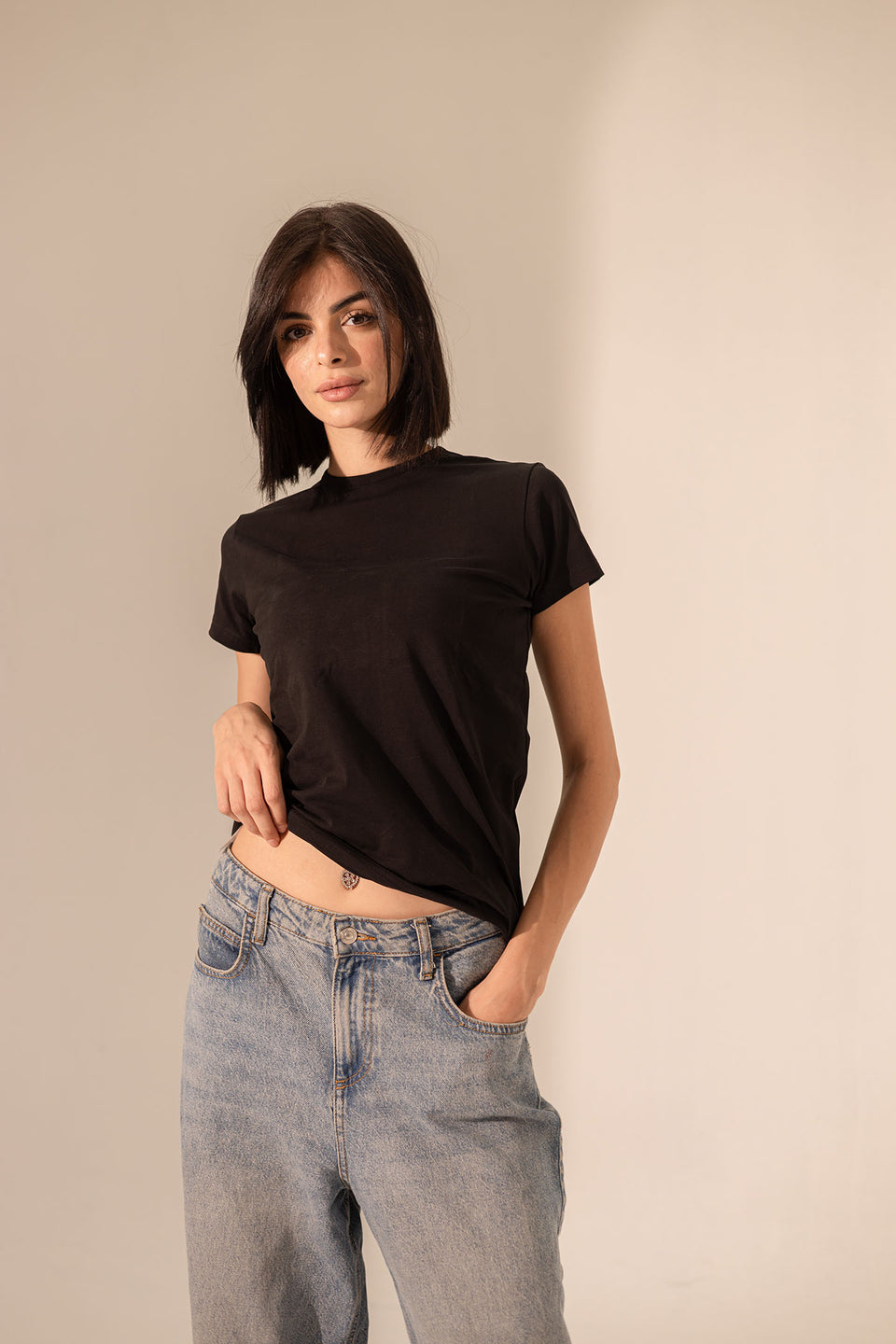 Black Pure Cotton Basic