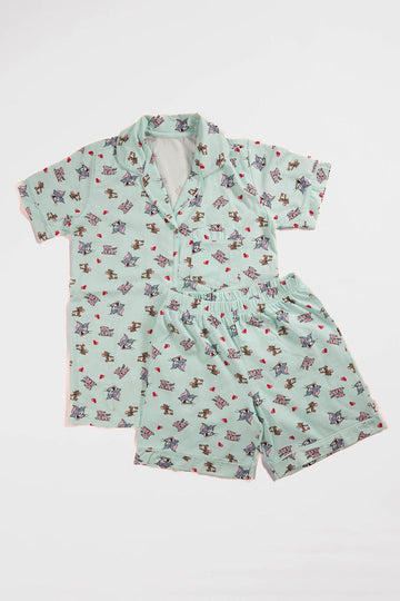 Half Sleeves Patterned Pajamas