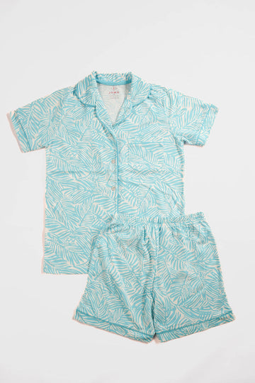 Tied Crew Patterned Summer Pajamas