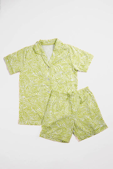 Tied Crew Patterned Summer Pajamas