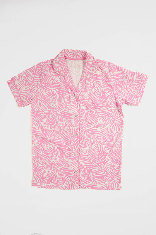 Tied Crew Patterned Summer Pajamas