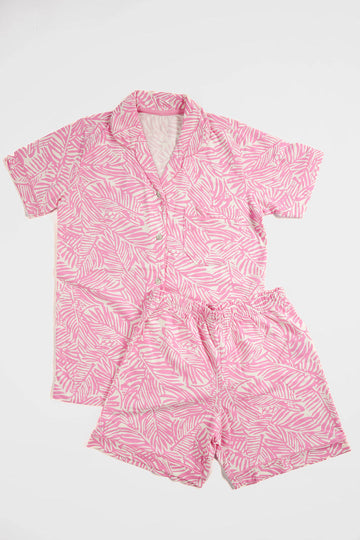 Tied Crew Patterned Summer Pajamas