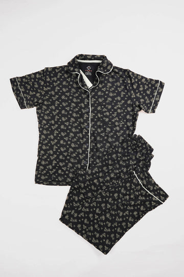 Tied Crew Patterned Summer Pajamas