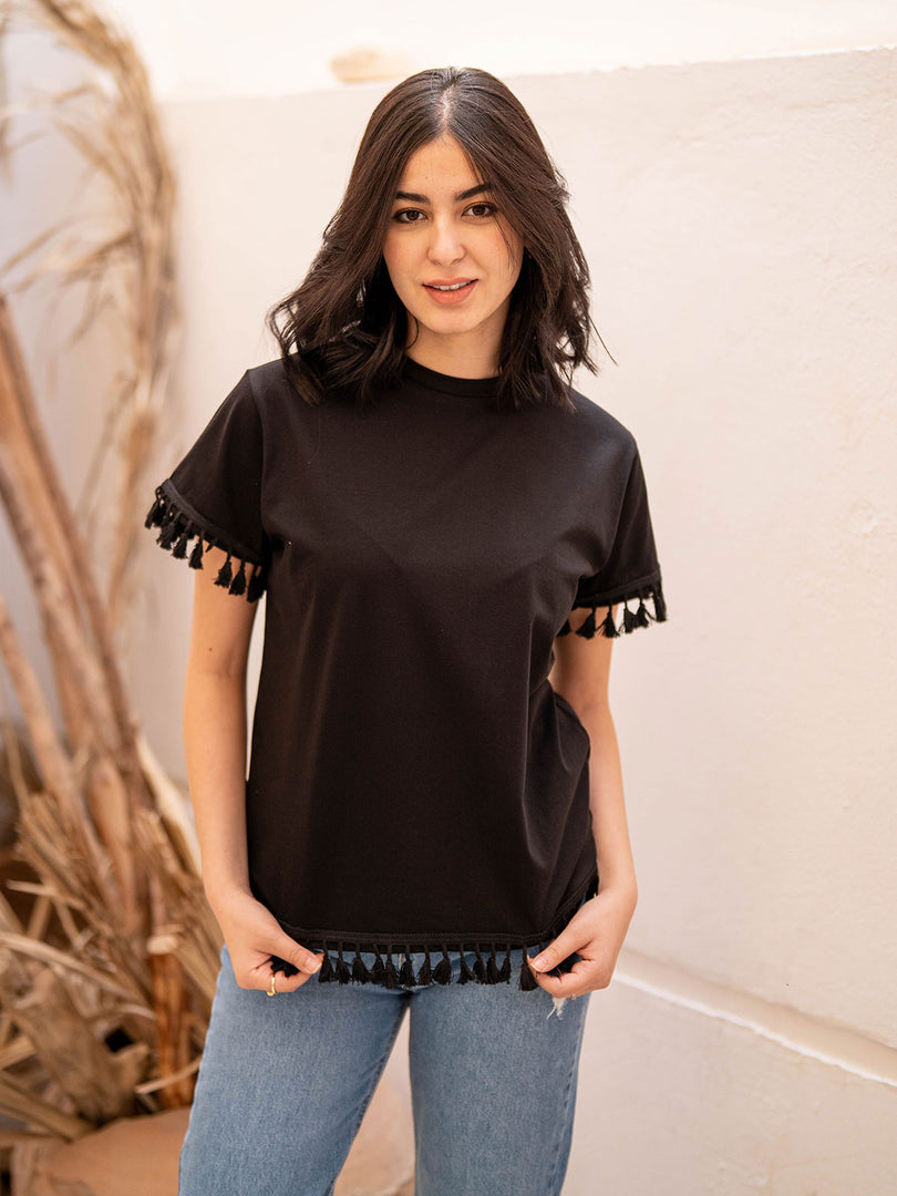 Black Tassels T-shirt