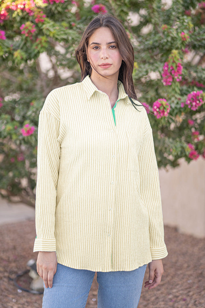 Beige Striped Chemise