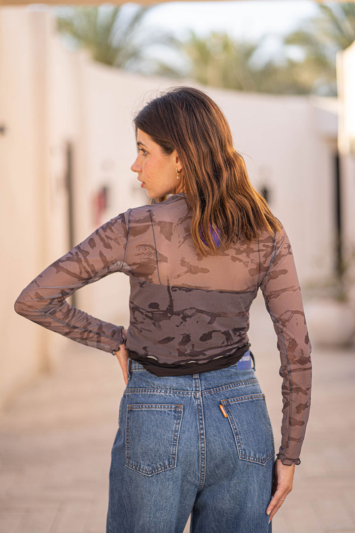 Long Sleeves Toll Patterned Blouse